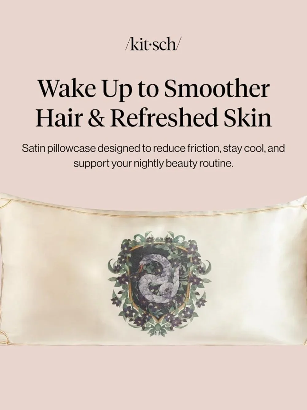NIB Kitsch x Harry Potter King Size Satin Pillowcase with zipper